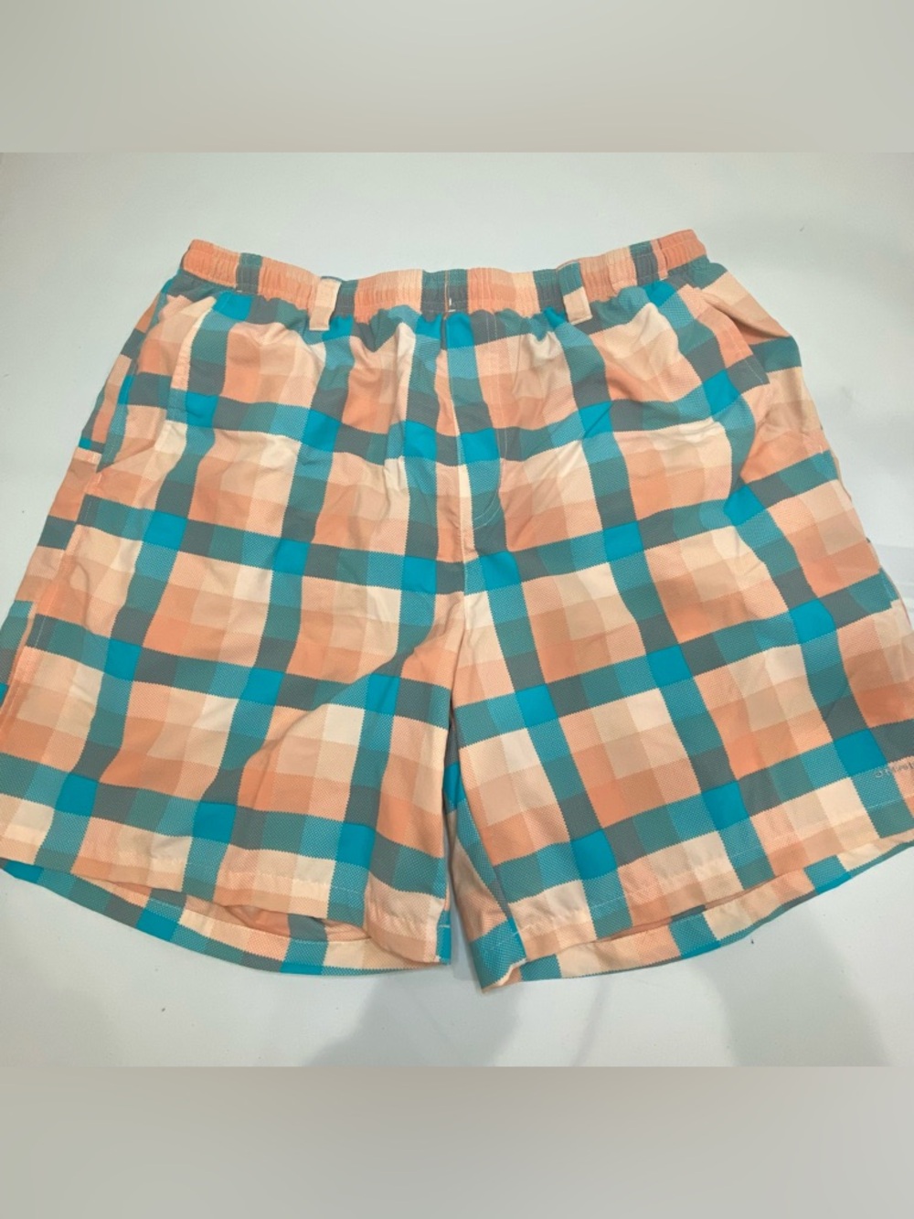 Columbia Men's Swim Wear Omni-Shade Swim Shorts Trunks Sz XL Plaid
